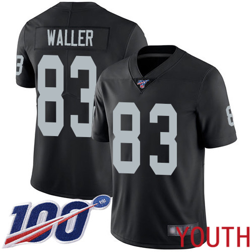 Oakland Raiders Limited Black Youth Darren Waller Home Jersey NFL Football 83 100th Season Vapor Jersey